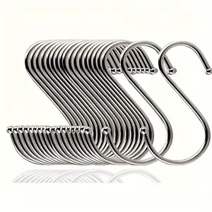 10pcs S-shaped Hook, Stainless Steel Metal Hook, Pot Rack Hook, Kitchen Hook, Hanging Bag, Cup, Clothes
