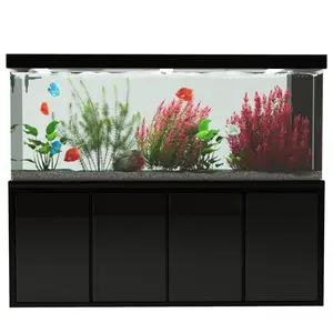 Aqua Dream 230 Gallon Tempered Glass Aquarium Black Premium Fish Tank