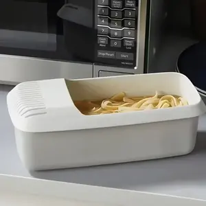 Microwave Pasta Cooker 4-Person Set, No Boiling Water Needed, Non-Stick Design, Easy Clean, Durable Food-Grade Plastic, Space-Saving, Compact, Kitchen Utensils Accessories