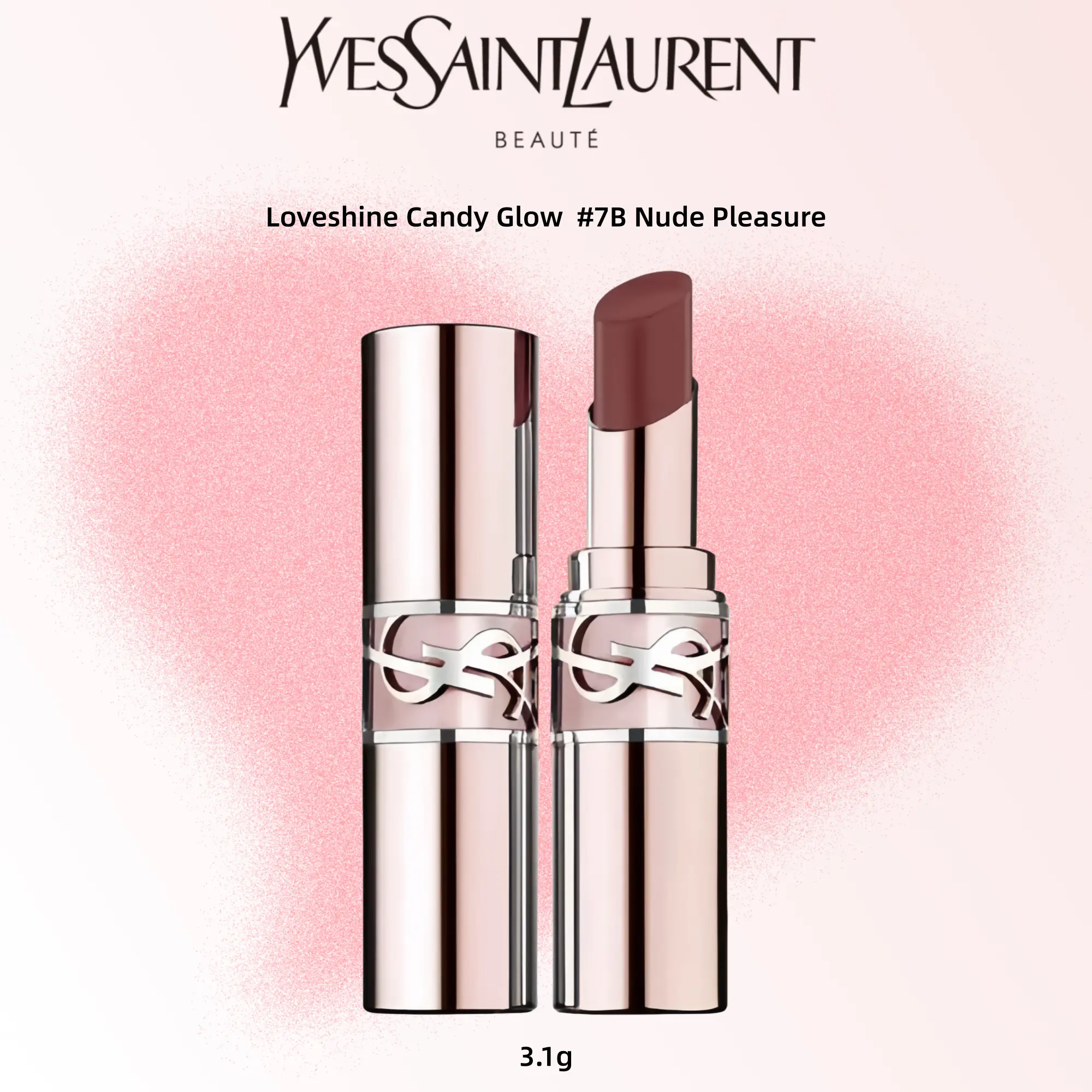 Yves Saint Laurent Loveshine Candy Glow #7B Nude Pleasure Lipstick 3.1g