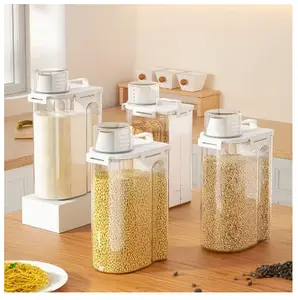4pcs 5 Pound Rice Sealed Dry Grain Storage Container Rice Storage Box Grain Container for Long Term Freshness and Pantry Organization