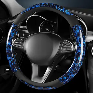 New Carbon Fiber Car Steering Wheel Cover, Sweat-Absorbing Non-Slip Breathable Summer Accessory, Comfort Grip for Safe Driving