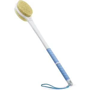 Shower Brush with Soft and Stiff Bristles,20.5" Extra Long Handle Dual-Sided Back Scrubber Bath Brush Body Exfoliator for Wet or Dry Brushing