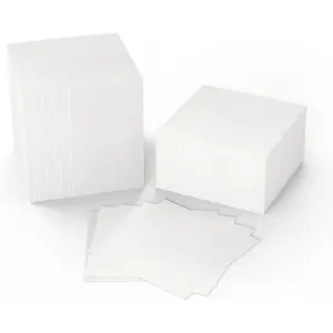 500 PCS 2 Ply 4.9" X 4.9" Plain White Disposable Four Fold Paper Napkins - Ideal for Beverage, Cocktails, Parties and Daily Use