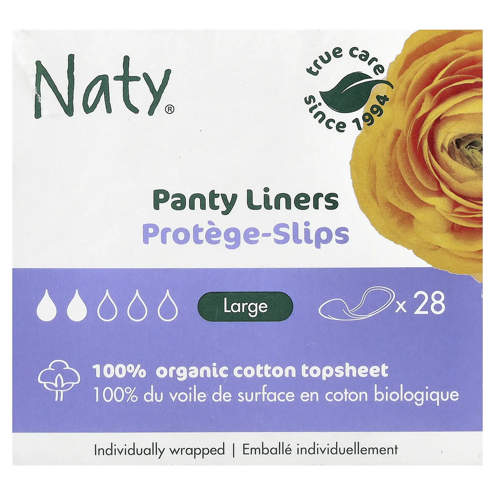 Naty Panty Liners, Large, 28 Liners