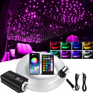 Fiber Optic Car&Home Headliner Star Light Kit, 1000pcs* 0.02in *6.5ft Roof Ceiling Lights,Color-Changing, App+24 Key Remote Control, Static 15 Color And Rgb Light Change, Fade, Spark And Adjust Brightness, Mode Speed Adjustment,Interior Led Vehicle