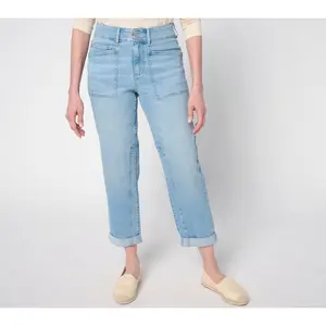 LOGO by Lori Goldstein Regular Indigo Straight Leg Ankle Jeans