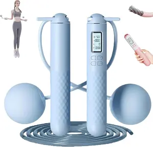 Skipping Rope with Counter 2025 New Cordless Jump Rope Smart Weighted Jump Rope Intelligent Adjustable Digital Timer Calorie Burned Counting Jumprope with LCD Display unbreakable handle TikTokShop BlackFriday Home Workout Equipment