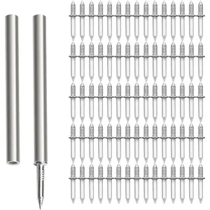 200 count Double- Skirting Thread Seamless Nails with BONUS 2 count Sleeve Tools, Double Headed Nails Non Marking Double Sided Nails, Invisible  Screws for  Baseboards Double-Headed Nails.
