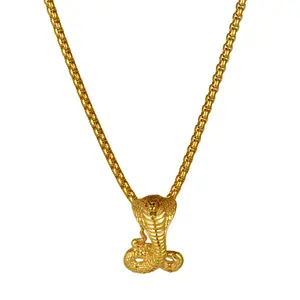 OIDEA Men's Cobra Snake Pendant Necklace, 22-Inch Stainless Steel Wheat Chain, Hip Hop Gothic Animal Style Chain Jewelry Necklaces