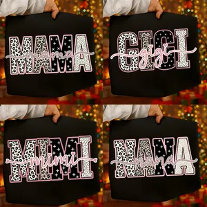 Mothers Day Preppy Leopard Mama Gigi Mimi Nana Crewneck Sweatshirt