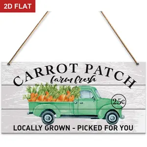 Easter Wall Decor Sign, Carrot Patch Farm Fresh, Easter Decorations for Home Door Porch Rustic Hanging Sign Spring Decor Indoor Outdoor Farmhouse Plaque 11.8x5.9in