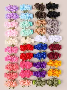 20Pcs Cute Flower Hair Clips Barrettes for Girls, Sweet Fresh Design, Multiple Colors, Perfect for Play School Daily Wear