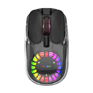 Transparent Silent Mouse Co-branded Wireless Charging Dual-mode RGB Ergonomic Bluetooth Mouse