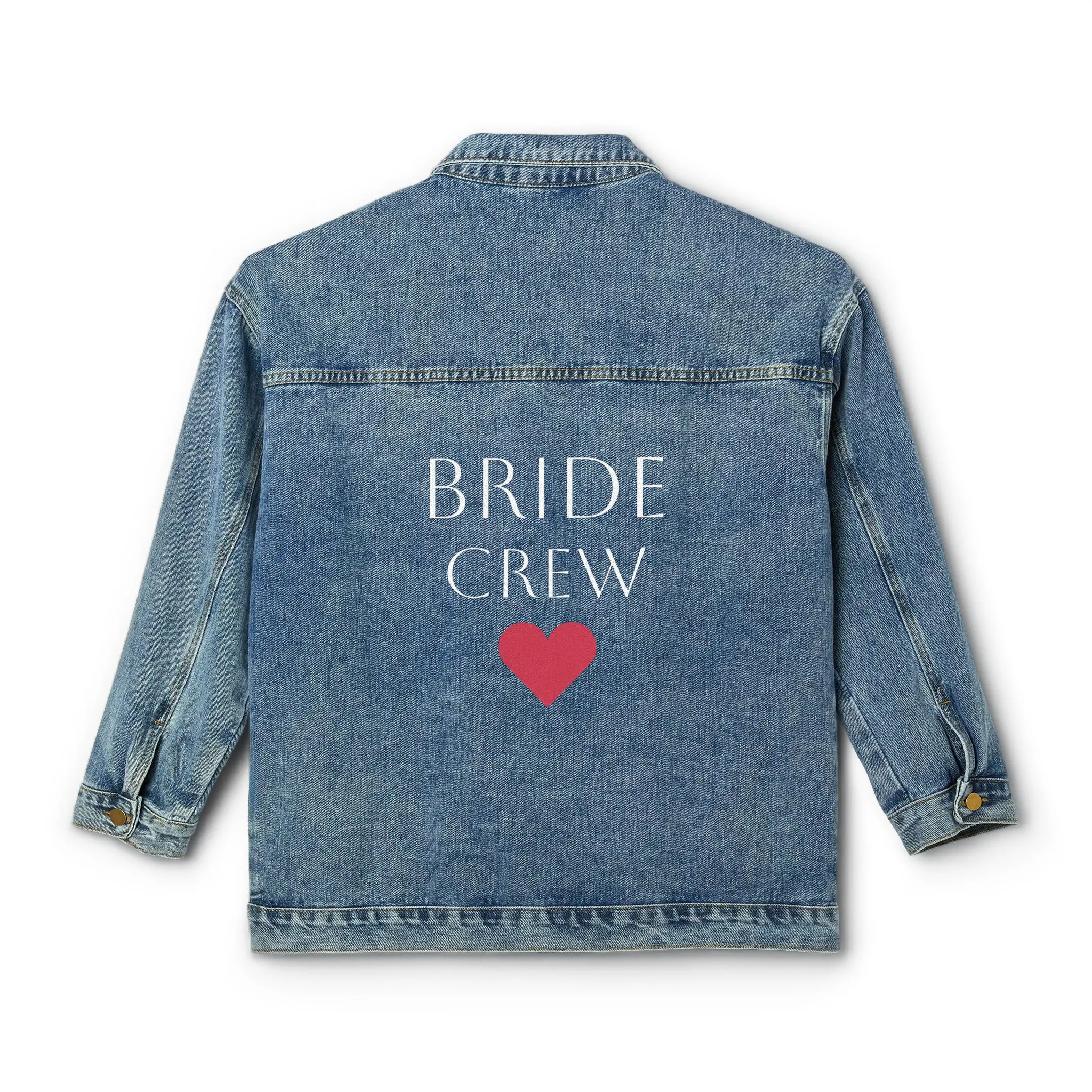 Bride Crew Denim Jacket, Women's Wedding Outfit, Bridal Party Gift, Casual Chic Style, Engagement Celebration Apparel