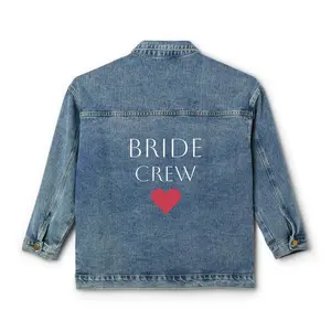 Bride Crew Denim Jacket, Women's Wedding Outfit, Bridal Party Gift, Casual Chic Style, Engagement Celebration Apparel