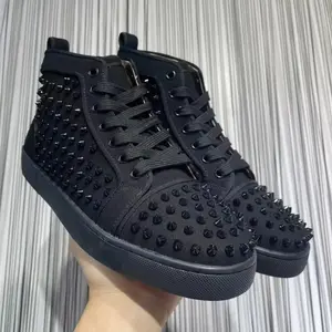 Rhinestone studded diamond upper lace-up luxury sneakers High-top sneakers