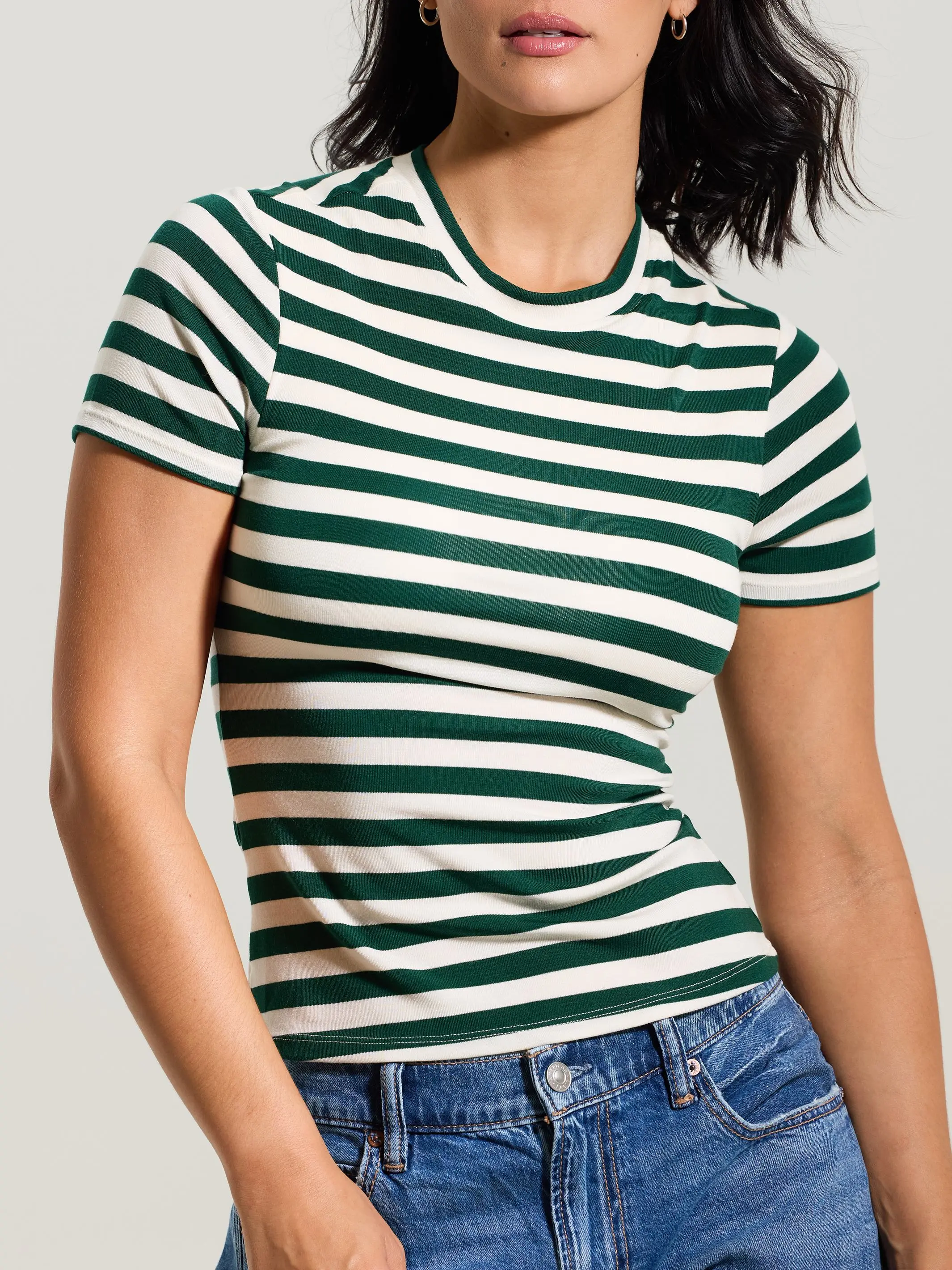 Emerald and Cream Stripes