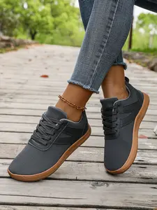 Women'S Barefoot Sneakers Wide-Fit Athletic Shoes with Spacious Toe Box in Light Gray Tones Ideal for Long Outd oor Walks Walking and Playing Tennis Machine Washable Sporty Style shoes for women