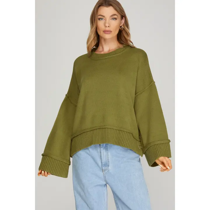 KIWI SWEATER WITH BUTTON DETAIL