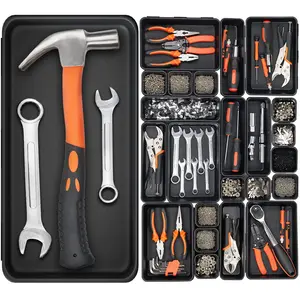 20 Pack Tool Box Organizer Tray, 5-sizes Large 12'' Tool Box Organizers And Storage, For Hammer, Wrench, Screw, Small Parts Toolbox Organization, Tool Cart Chest Garage Drawer Organizer Tray, Black
