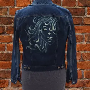 Custom bleach painted denim jacket