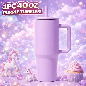 1 PC, 40 OZ, foldable straw leak-proof thermos cup Tumbler, durable and easy to clean, 6 stylish color options, suitable for travel, office and daily use