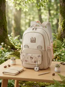 Cute Bear School Backpack  Ergonomic Laptop Backpack for Teens | Large Capacity, Comfortable for School & Travel