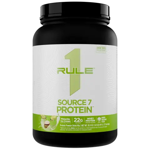 Rule 1 Source 7 Protein – Decadent Flavor, Velvety Smooth Texture, 22g Anytime Protein, and 10g Naturally Occurring EAAs Per Serving from 7 Premium Sources, 1.8 lb, Made in the USA