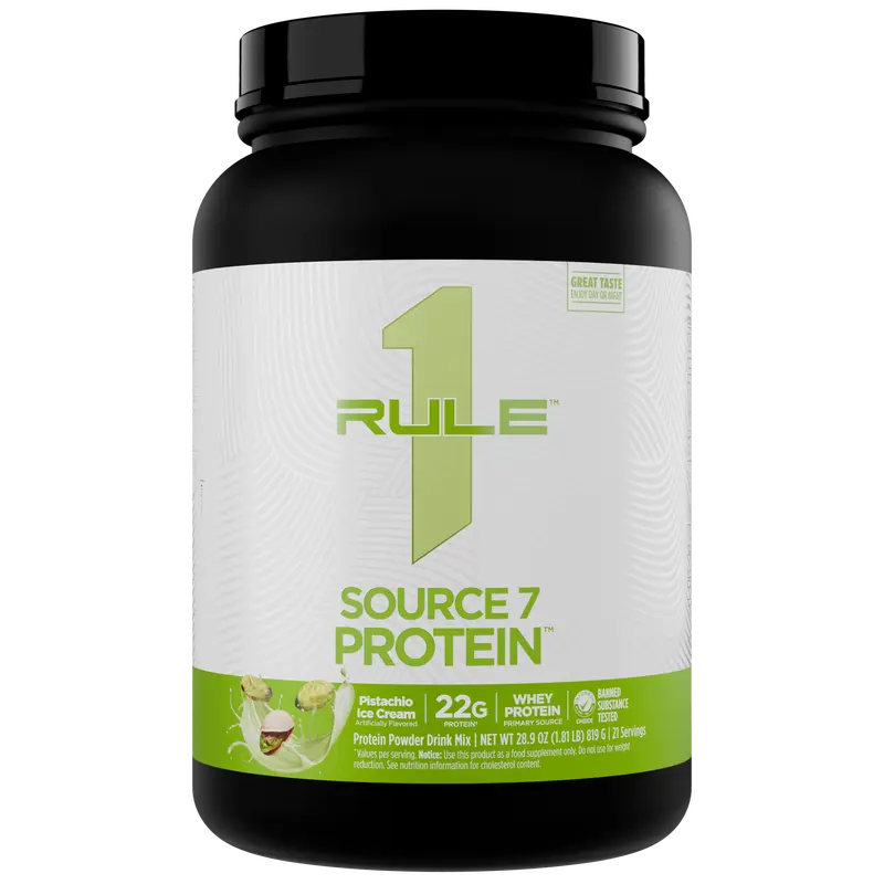 Rule 1 Source 7 Protein – Decadent Flavor, Velvety Smooth Texture, 22g Anytime Protein, and 10g Naturally Occurring EAAs Per Serving from 7 Premium Sources, 1.8 lb, Made in the USA