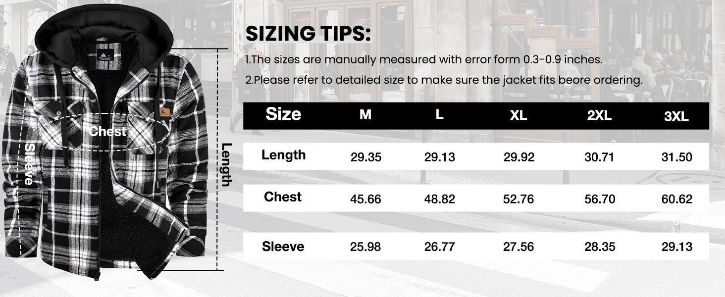 ZITY Men’s Plaid Hooded Fleece Jacket – Windproof Warm Shirt Jacket, Jackets & Tops with Motocross Outdoor Style