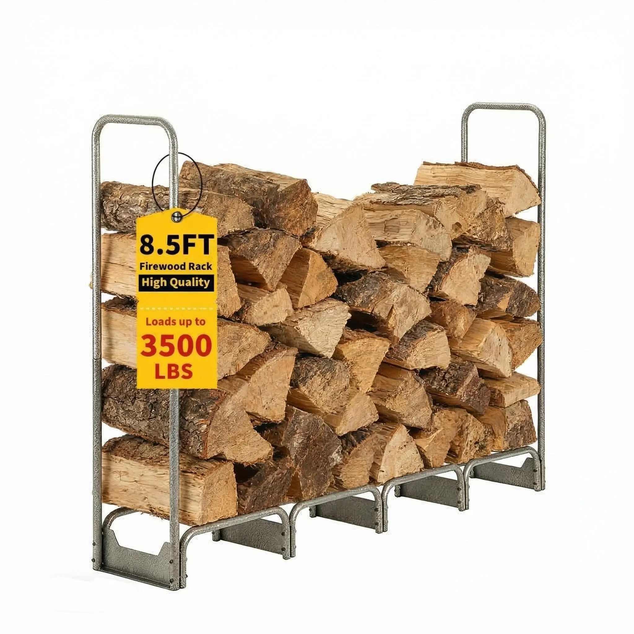 Heavy Duty Steel Firewood Rack with 600D Waterproof Cover – Indoor & Outdoor Log Holder, Rustproof Firewood Storage Stand for Fireplace, Patio, Fire Pit and Backyard