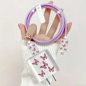 Charger Protector Case with Silicone Strap, Charging Cable Organizer, iPhone Accessories, Electronic, Protects Charger & Data Cables, Durable, Protection