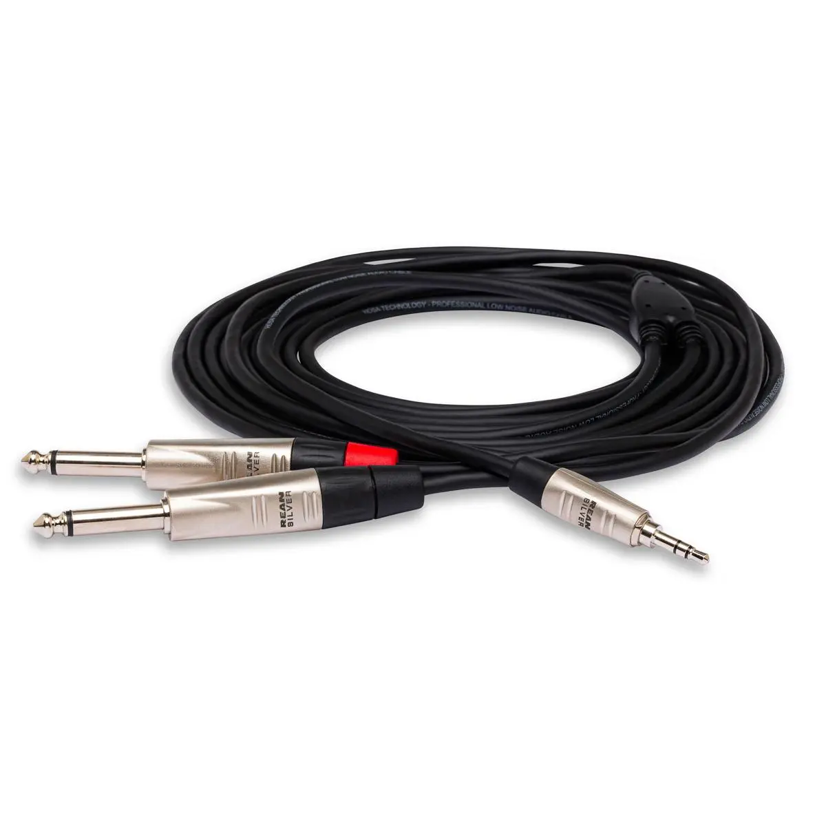 Hosa Technology REAN Series 3.5mm TRS to Dual 1/4" TS Stereo Splitter Audio Cable - 6' Copper Wire, Audio Accessories for MP3 Players, Portable Electronics