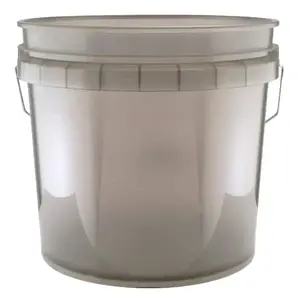 3.5 Gallon Translucent Gray Paint Bucket