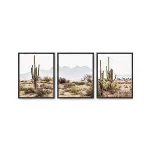 Desert Cactus Set of 3 - Artistic Wall Decor Print for Room Aesthetic and Vibe