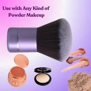 USA | Nebula Glitz | Kabuki Brush for Setting Powder, Bronzer, & Blush, Sheer, Buildable Coverage, Large, Fluffy Powder Brush, Synthetic Bristles, Travel Size Powder Makeup Brush , 1 Count