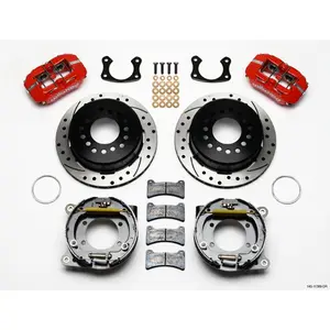 Rear Disc Brake Kit Big Ford Red Caliper Drilled
