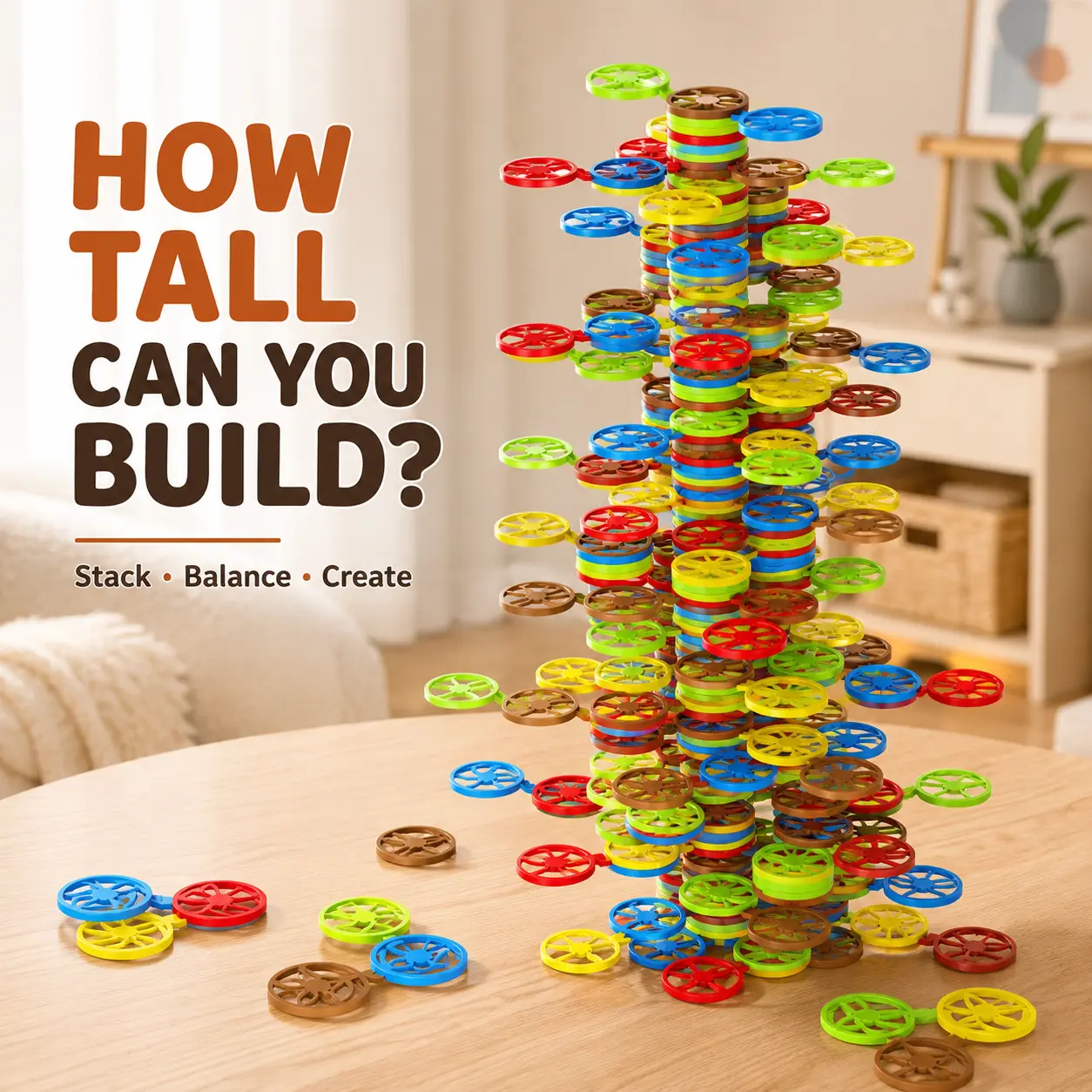 Balance Stacking Tree Toy Set, Colorful Building Balance Game with 108/168 Pieces, Creative Stacking Construction Toy for Family Play
