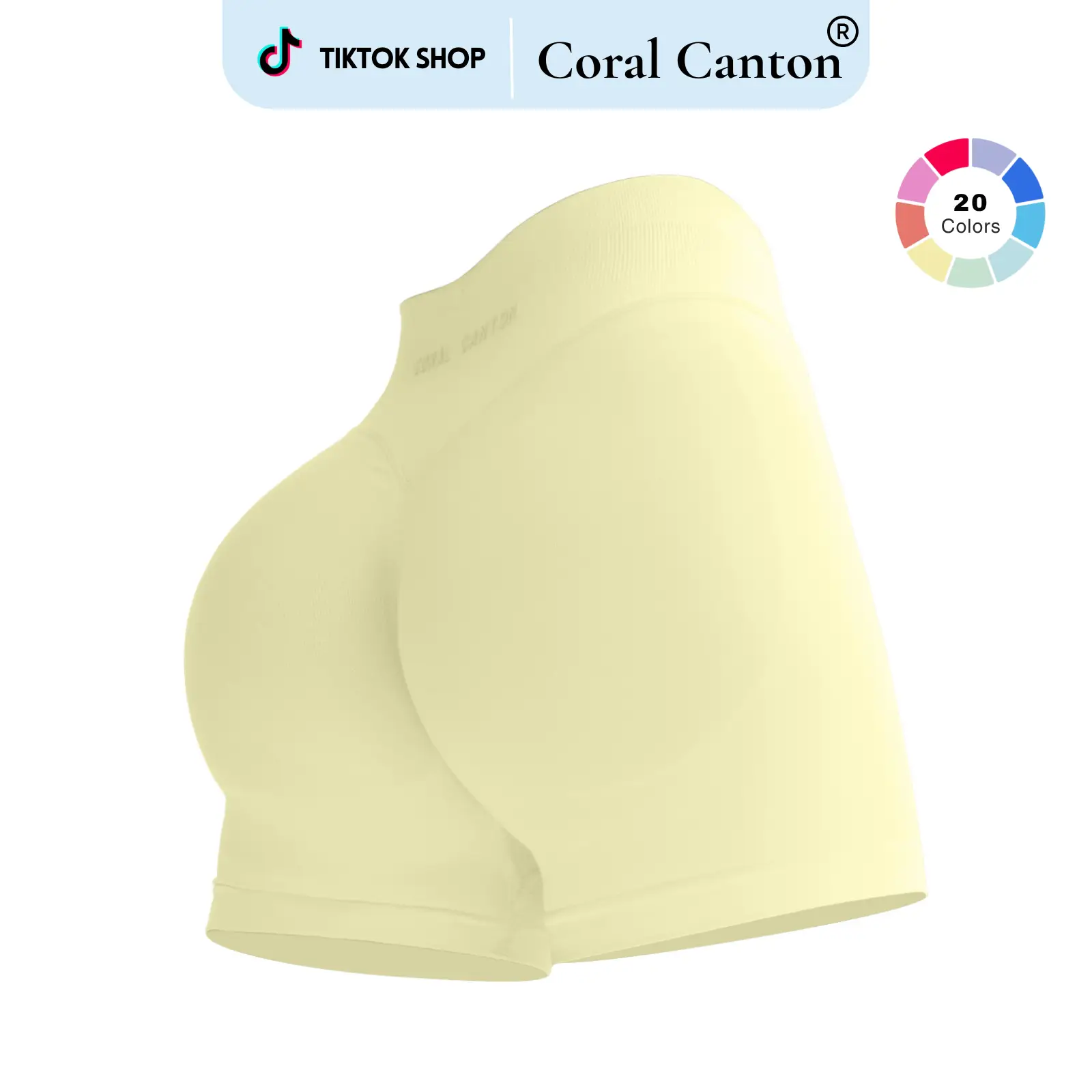 Coral Canton Impact Shorts,High Waisted Butt Lifting,Shaping Curve-Hugging Compression