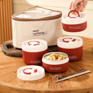 Sus304 Stainless Steel Vacuum Sealed Multi-layer Lunch Box, Leak-proof Round Insulated Food Container, Portable Bento Box for Students & Workers, High Quality Material, Thermal Lunch Box, Durable Lunch Box