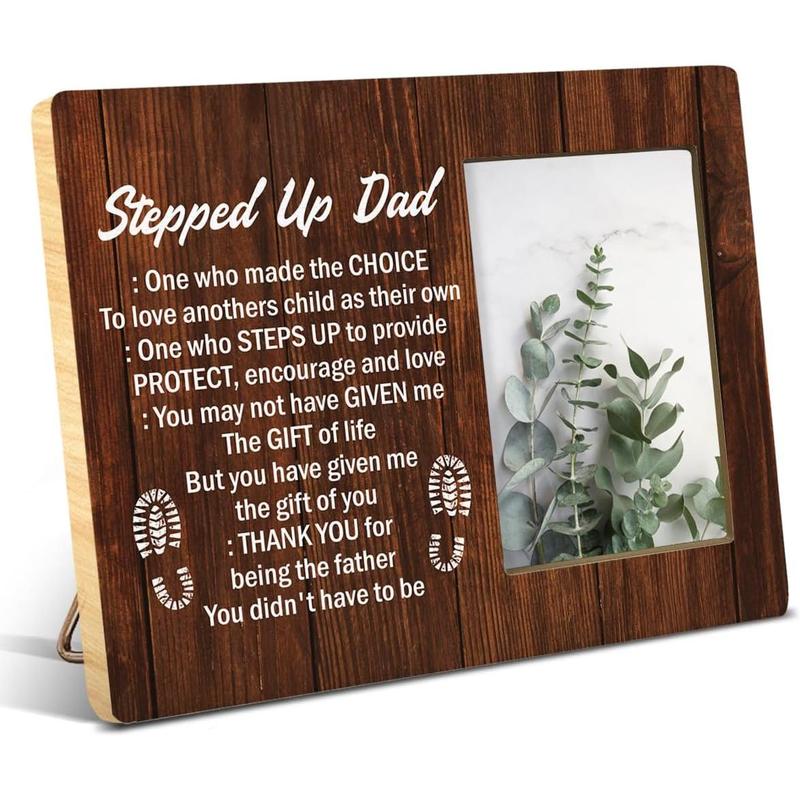 Stepdad Gifts Bonus Dad Gifts Stepped Up Definition  Picture Frame  for Stepdad Birthady Christmas Father's Day, Display Photo 4 x 6 Inch