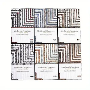 120 Sheets Long Border Stickers Retro Style Hard Card Corner Material DIY Notebook Decoration Scrapbook Material Sticker Pack