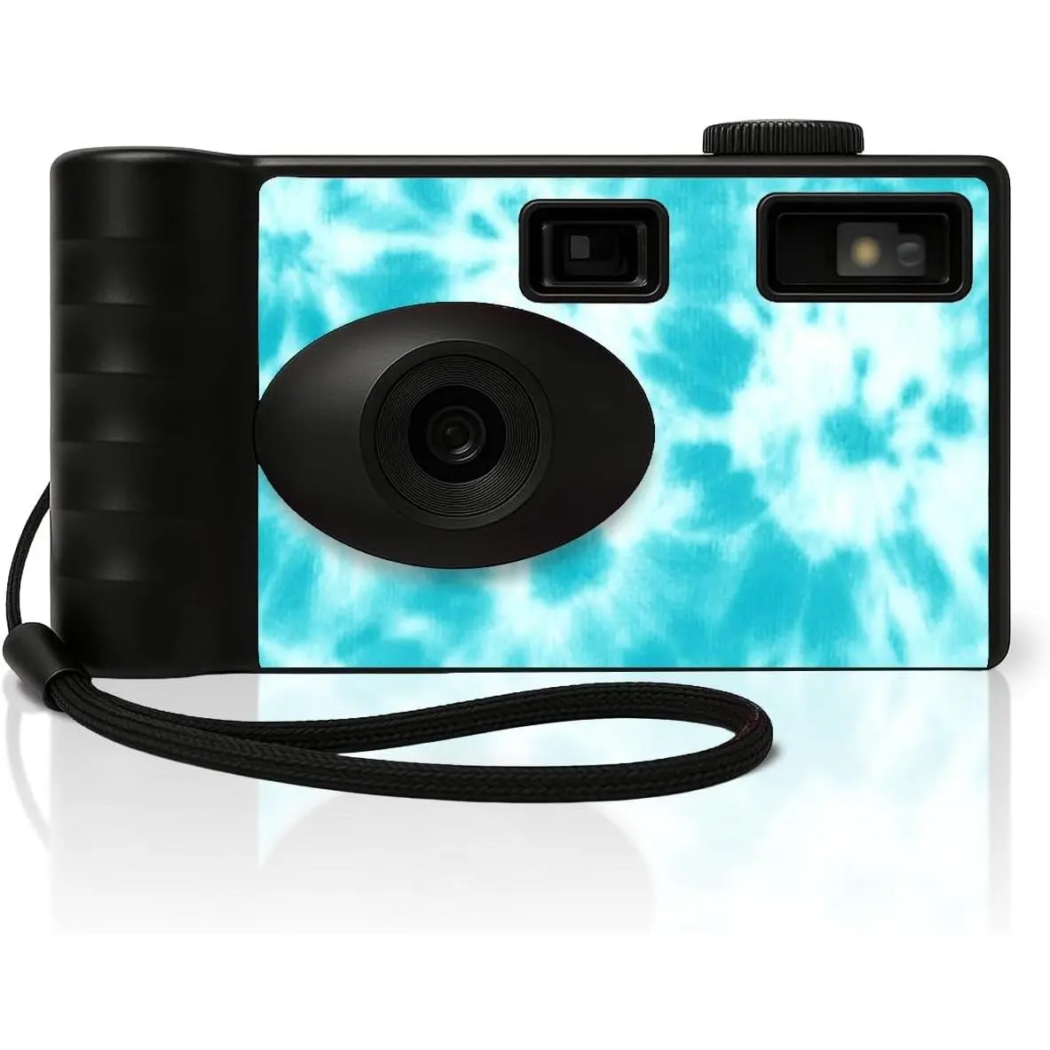 Screen Free Digital Camera | Four Built in Filters | Rechargeable, 8mp, Lightweight, Focus-Free, Auto-Flash, Easy-to-Use, , Retro Film-Style Photos (Blue Tie Dye)