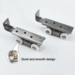 Sliding Door Rollers, Metal Track System for Wardrobe Doors, Wall Cabinets, Windows, Smooth Slide, Durable Design, Easy Installation