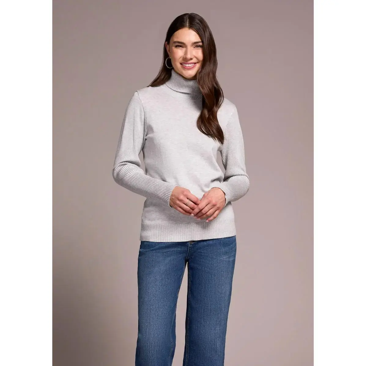 Long Sleeve Turtleneck Sweater [Grey Mix-2292O]