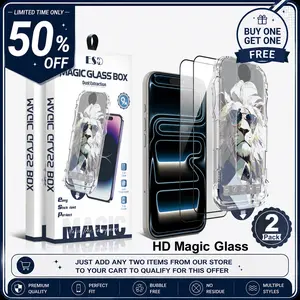 Privacy Guard Accessory Kit for iPhone 17/16/15/14/13 Pro Max – HD & Privacy Screen Protector, Camera Lens Protector, Auto Installation | Lion Magic Glass