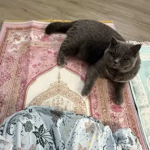 1pc Pink Palace Style Prayer Mat Muslim Prayer Rugs - Polyester, Machine Washable, Indoor/Outdoor Use, Ideal for Pilgrimage & Meditation, Islamic Wall Art