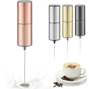 Operated Coffee Frother by , Stainless Steel Electric Whisk, Mini Milk Frother Handled for Coffee, Latte, Matcha and  (Rose  without Stand)