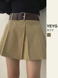 Summer Fashion Preppy Style Retro Pleated Mini Skirt - 2025 New Style, High-Waisted, Slim-Fitting A-Line Skirt for Women